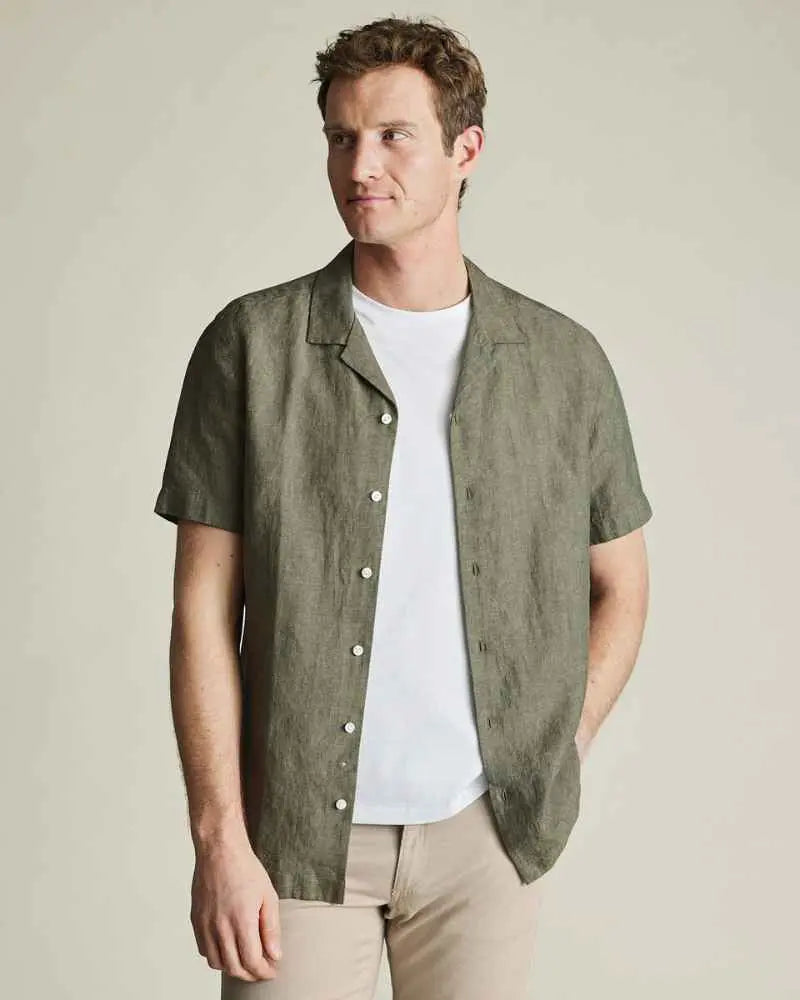 Dormier | Saint-Tropez Linen Short-Sleeve Shirt