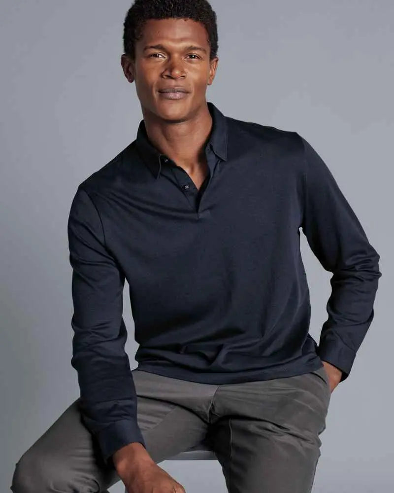 Dormier | Milano Cotton Polo – Long Sleeve